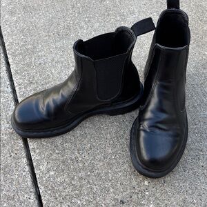 Dr. Martens Black Faux Leather Boots